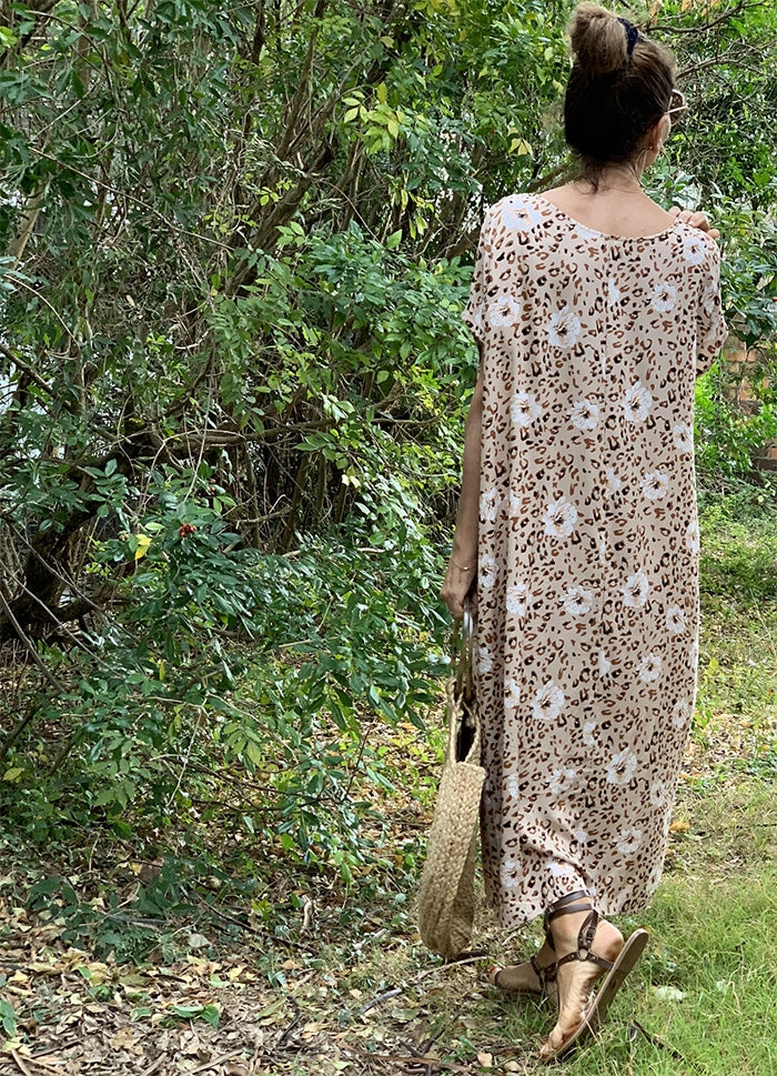 Hiva Dress - Beige Leopard