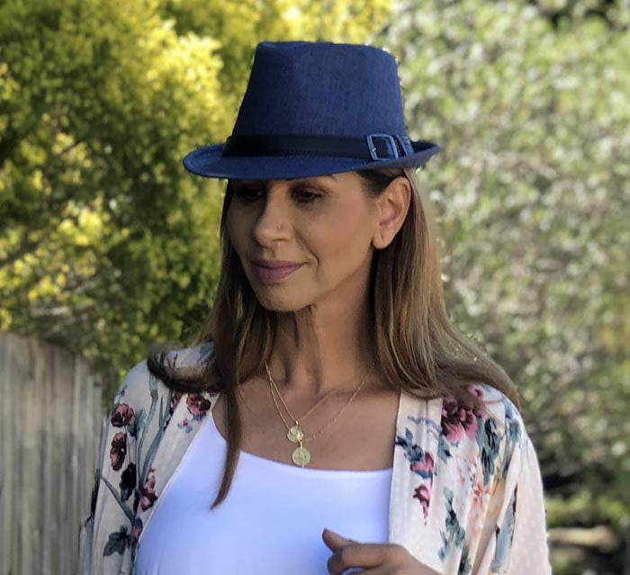 Navy Fedora Black Trim