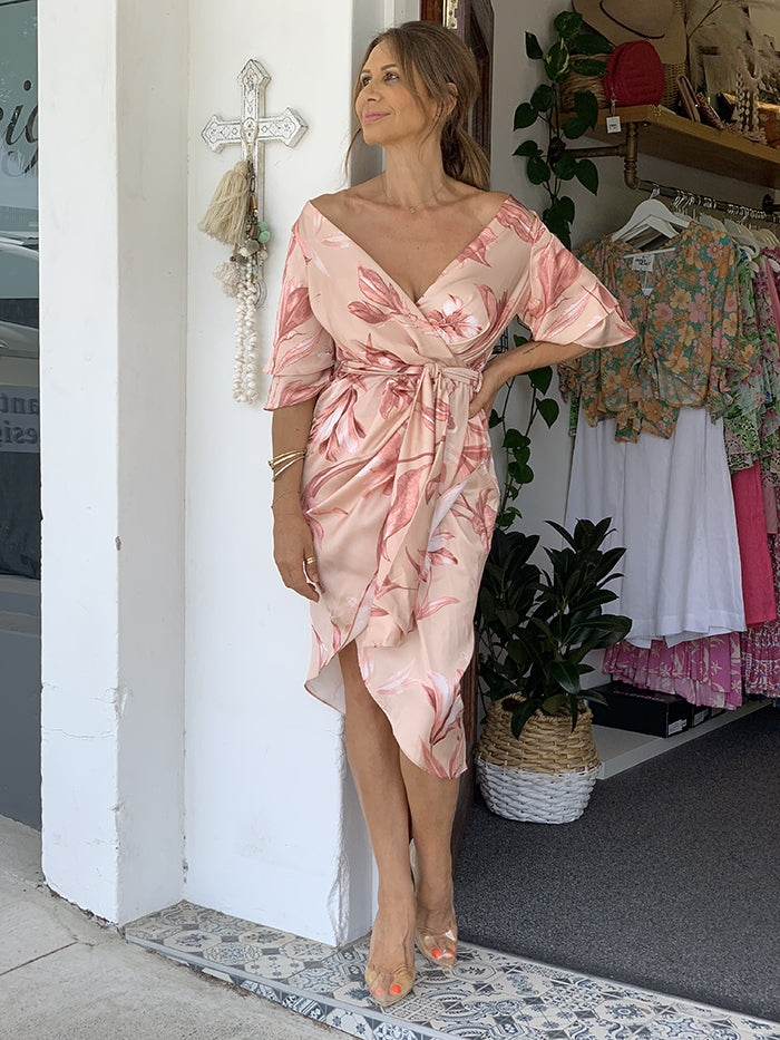 Sibley Dress - Peach floral