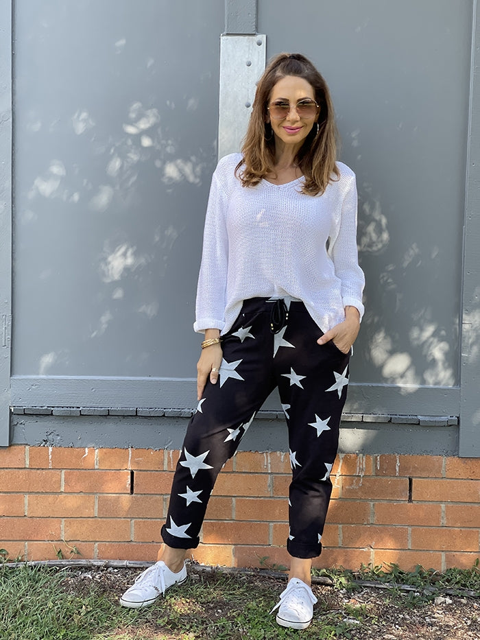 Black and Silver Star Pants