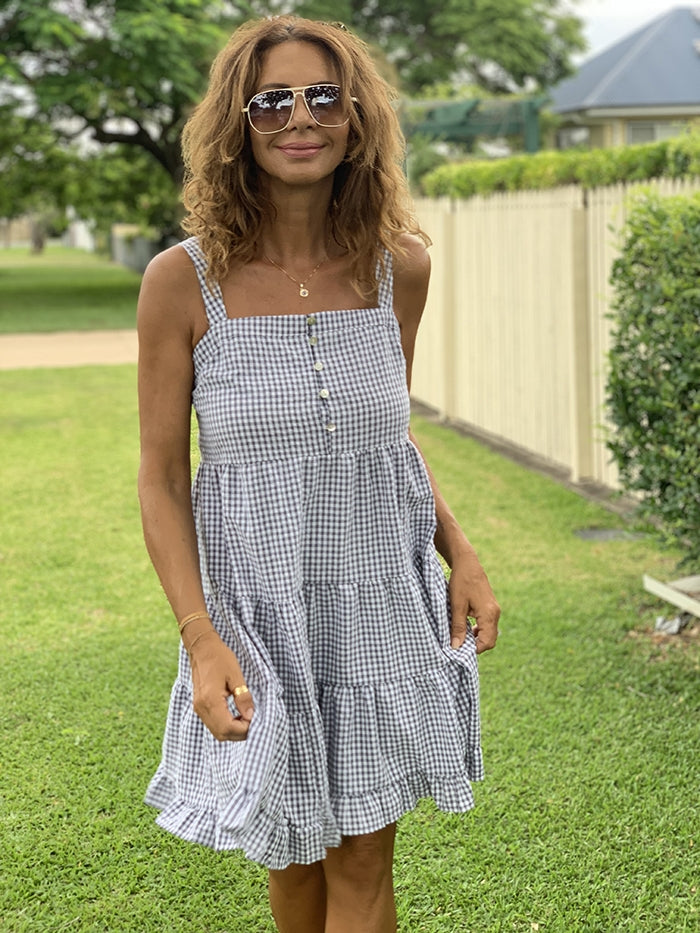 Catalina Pintuck Sundress - Gingham