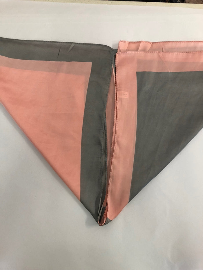 Silk feel scarf - Pink/grey
