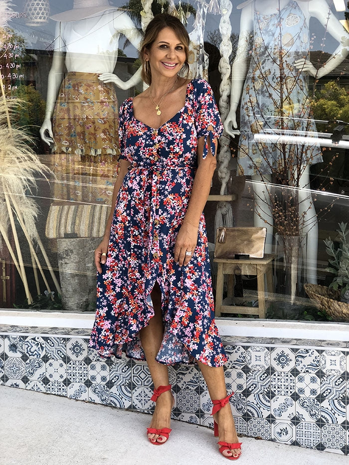 Coya Dress - Navy Floral