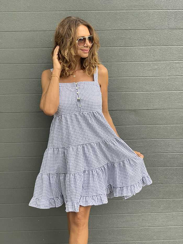 Catalina Pintuck Sundress - Gingham