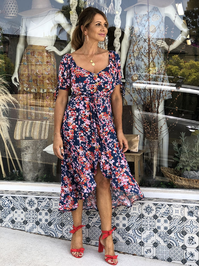 Coya Dress - Navy Floral