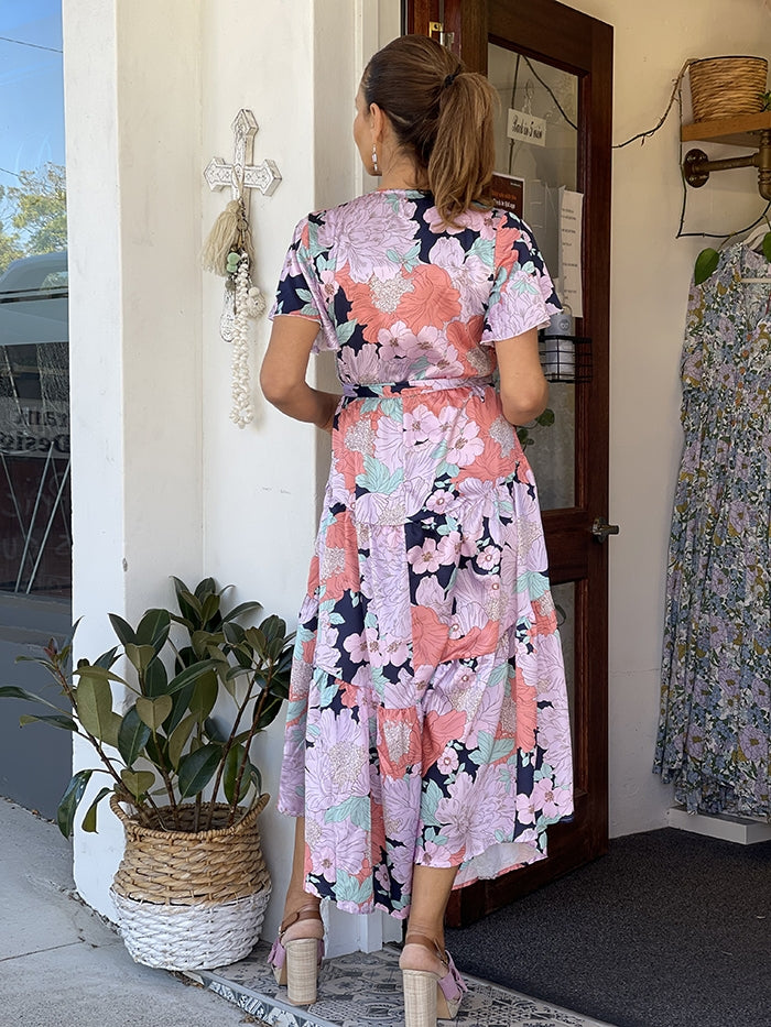 Retro Floral Dress - Pastels