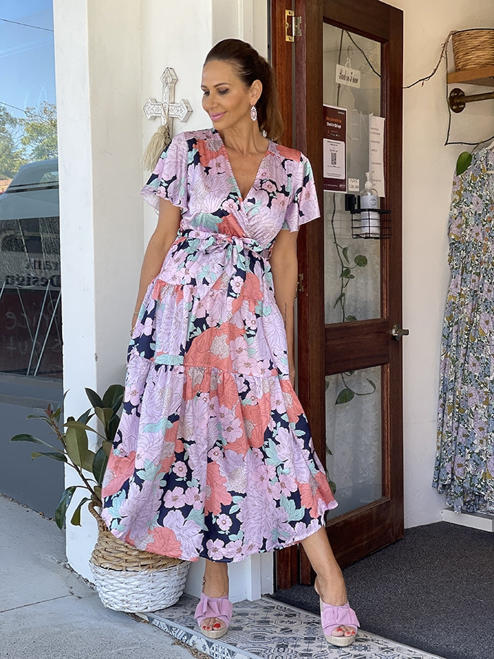 Retro Floral Dress - Pastels