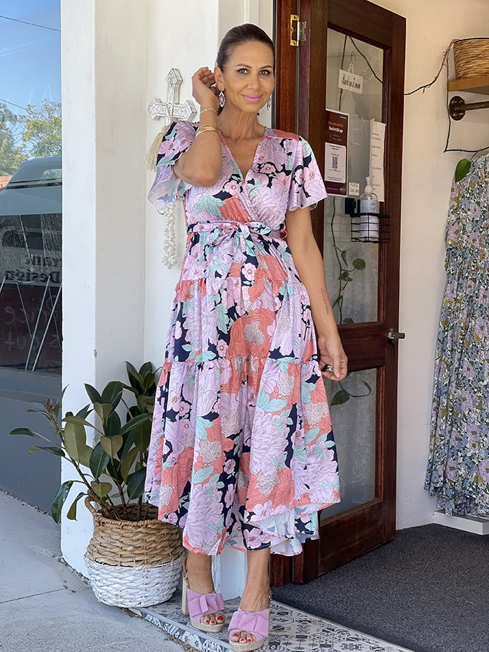 Retro Floral Dress - Pastels Style Me Luxe Retro Floral Dress - Pastels Style Me Luxe
