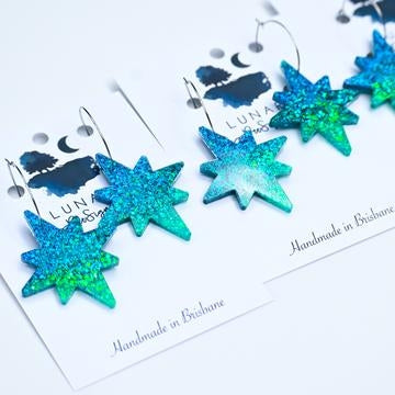 Christmas Star Earrings - Ocean