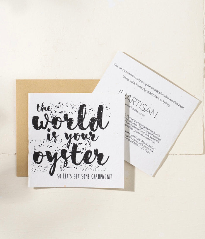 Plantable Card - the World is your Oyster