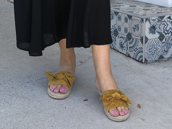 Mustard Espadrille Slides