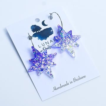 Christmas Star Earrings - Lavender Ombre