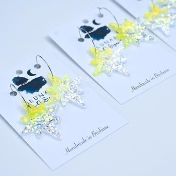 Christmas Star Earrings - Lemon Ombre