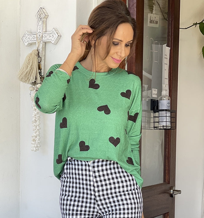 Tiffany Heart Knit - Green