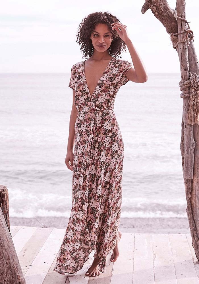 Wild Rose Maxi Wrap Dress